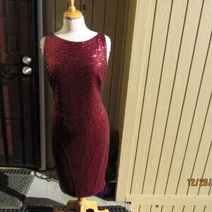 #738  NEW WOMAN'S RED SEQUIN PARTY DRESS BY RALPH LAUREN  (SIZE 16)